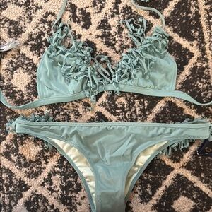 Victoria’s Secret Ruffled Aqua Bikini Set